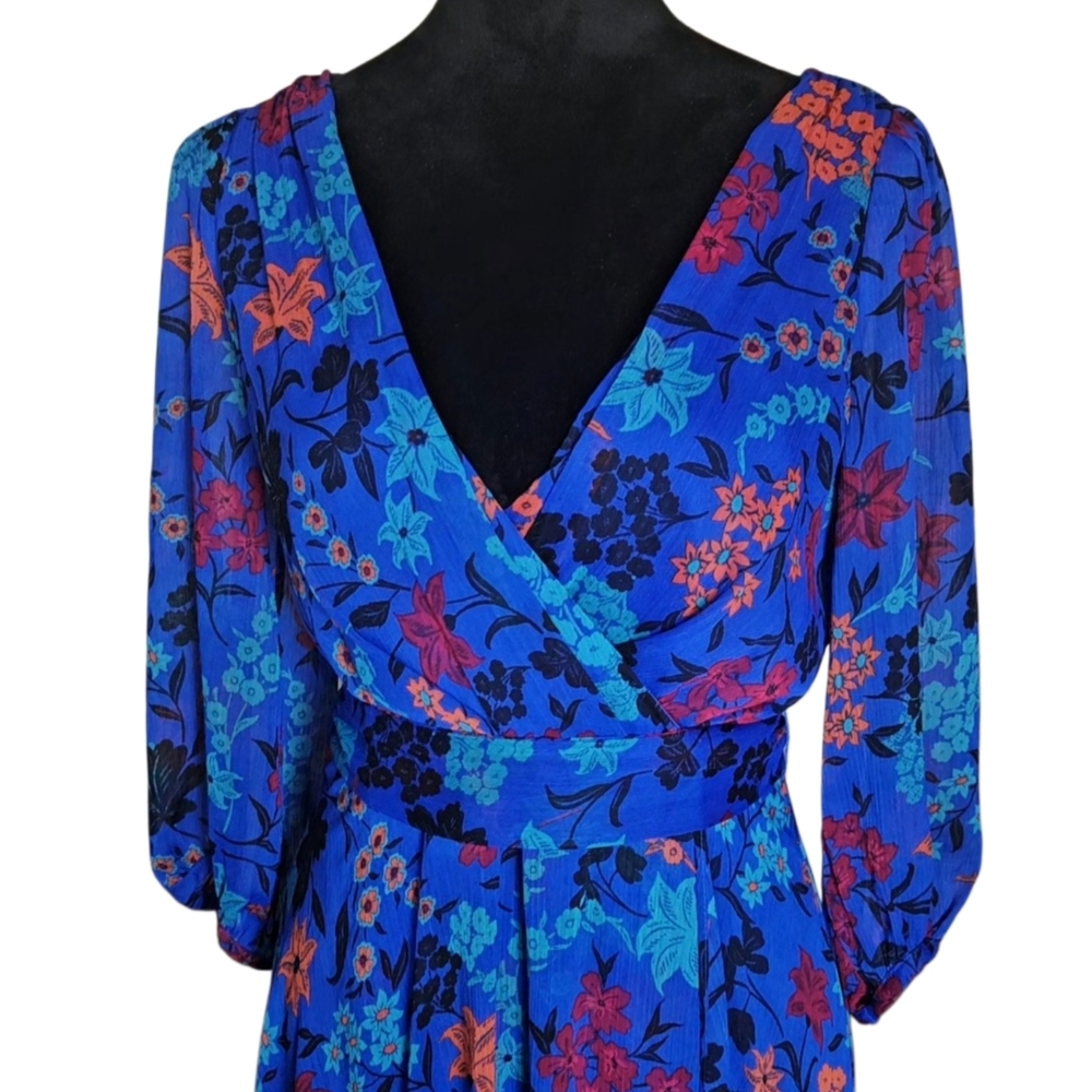 Floral Blue Dress Size 6